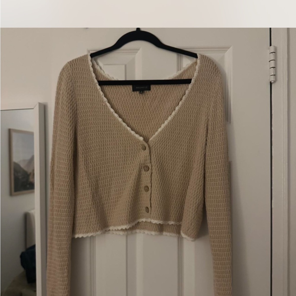 MAJORELLE Cream Button-Up Cardigan